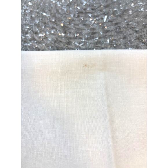 Six Christmas Holly Berry Dinner Napkins Cotton White Scalloped Border Vintage - Picture 7 of 7